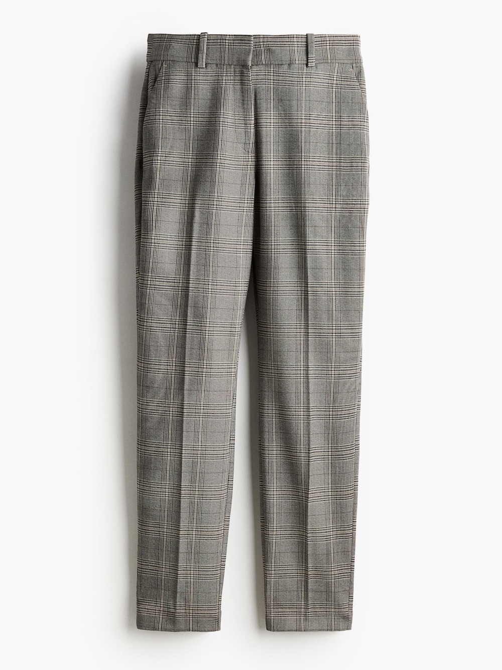 H&M Black, grey and White Plaid Trousers Size 12